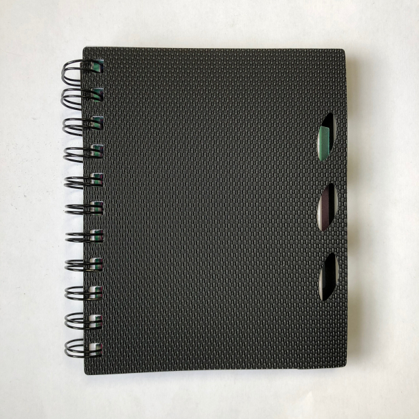 Grafik spiral notesbog, sort