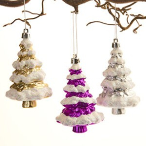 Grantr med glimmer og snor, plast, 11 cm