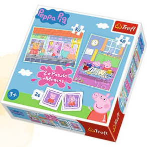 Gurli gris 2 i 1 puslespil og memo