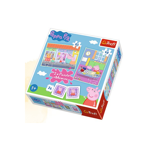 Gurli gris 2 i 1 puslespil og memo