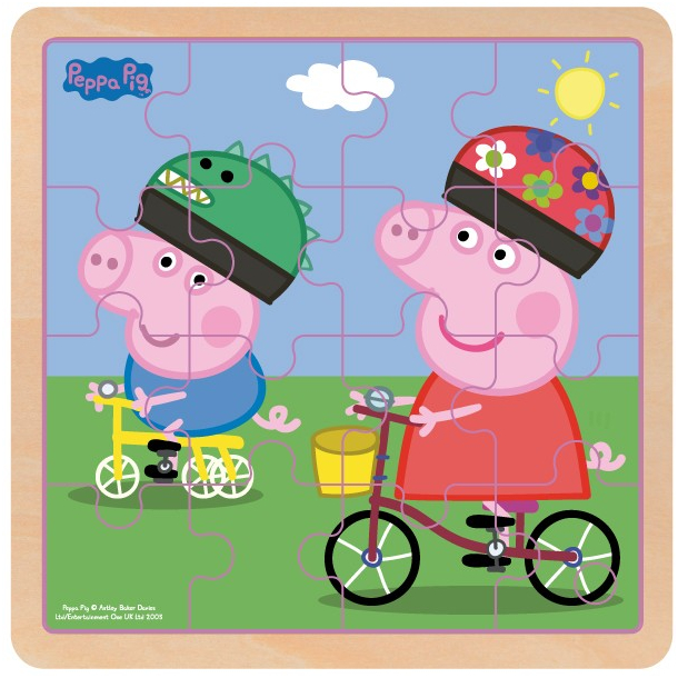 Gurli Gris p cykeltur, Trpuslespil, 16 brikker