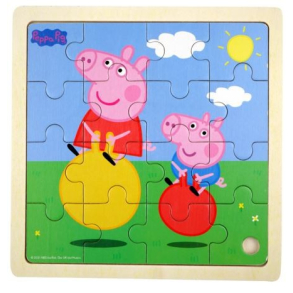 Gurli Gris p hoppebold, Trpuslespil, 16 brikker