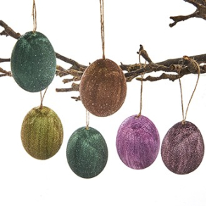 Hngeg med glimmer, 6 stk., lilla