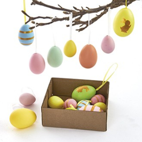 Hngeglavet af plast i ske, 6 stk., ensfarvet