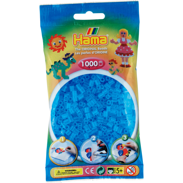 Hama MIDI perler, 1000 stk., aqua transparent