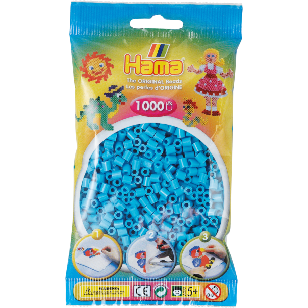 Hama MIDI perler, 1000 stk., azur bl