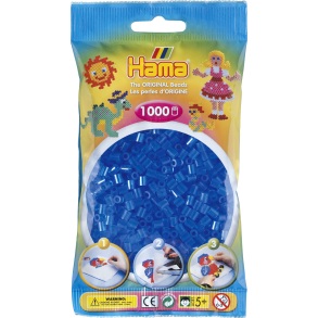 Hama MIDI perler, 1000 stk., bl transparent