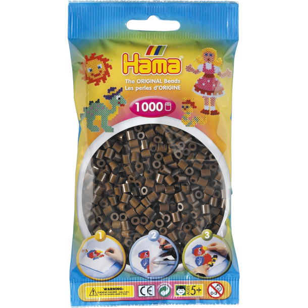 Hama MIDI perler, 1000 stk., brun