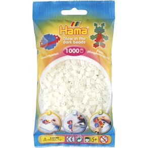 Hama MIDI perler, 1000 stk., grn selvlysende