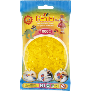 Hama MIDI perler, 1000 stk., gul transparent