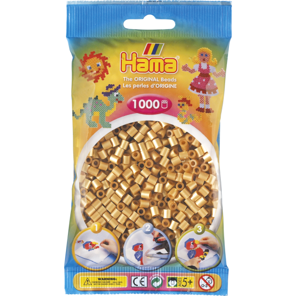 Hama MIDI perler, 1000 stk., guld