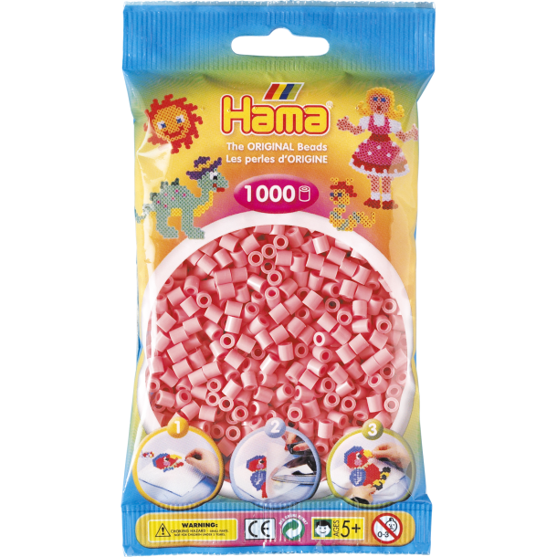 Hama MIDI perler, 1000 stk., lyserd