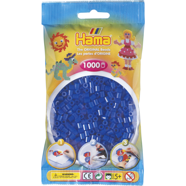 Hama MIDI perler, 1000 stk., neon bl