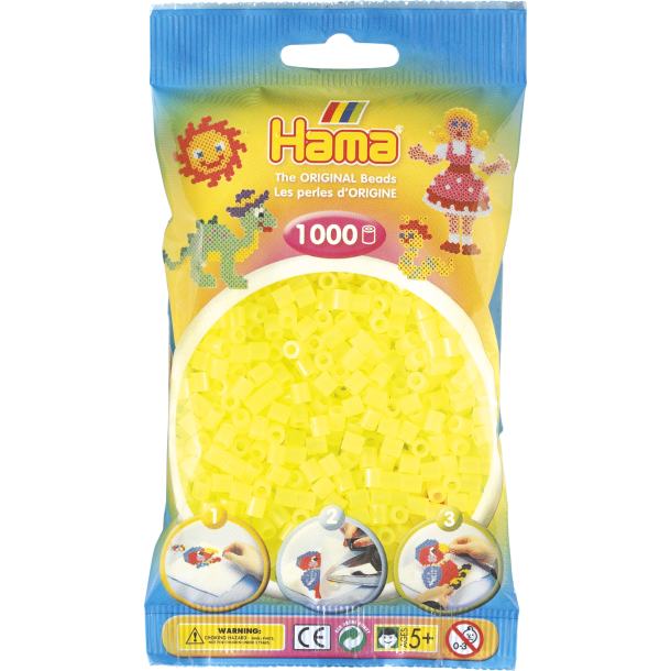 Hama MIDI perler, 1000 stk., neon gul