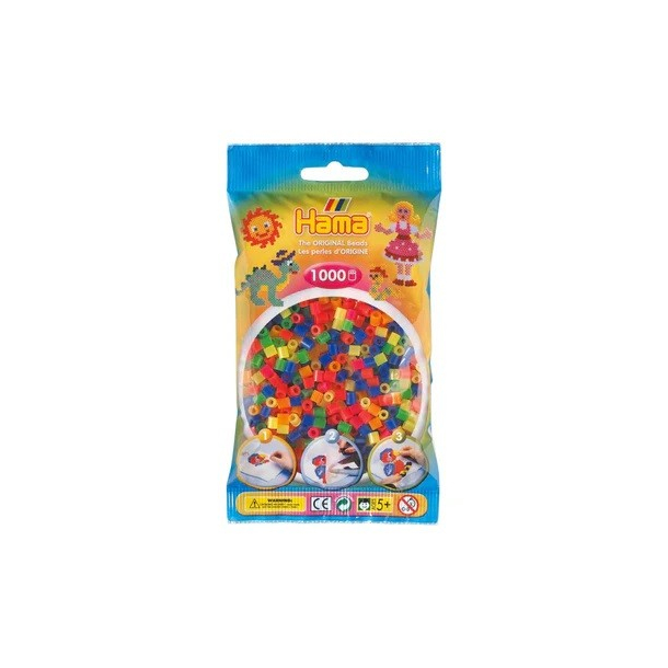 Hama MIDI perler, 1000 stk., Neon Mix