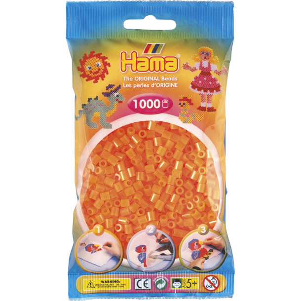 Hama MIDI perler, 1000 stk., neon orange