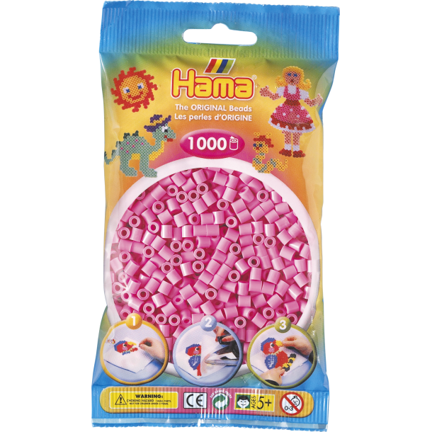 Hama MIDI perler, 1000 stk., pastel pink