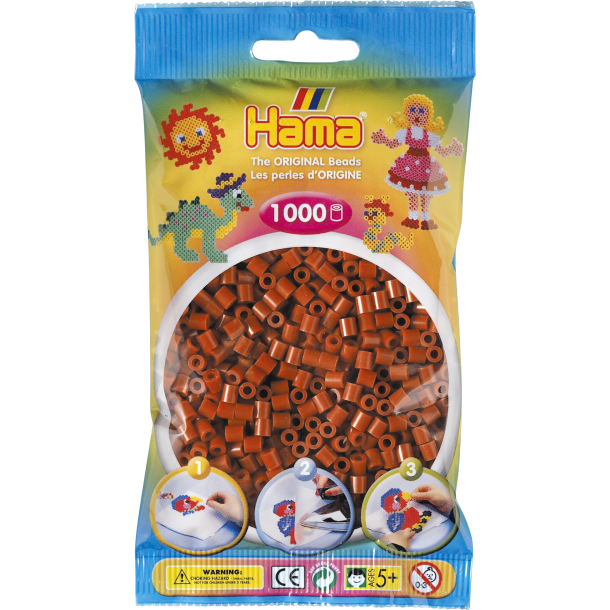 Hama MIDI perler, 1000 stk., rdbrun