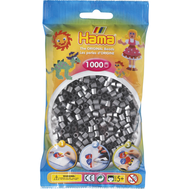 Hama MIDI perler, 1000 stk., slv
