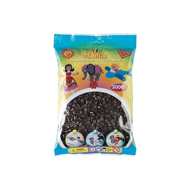 Hama MIDI perler, 3000 stk., Brun