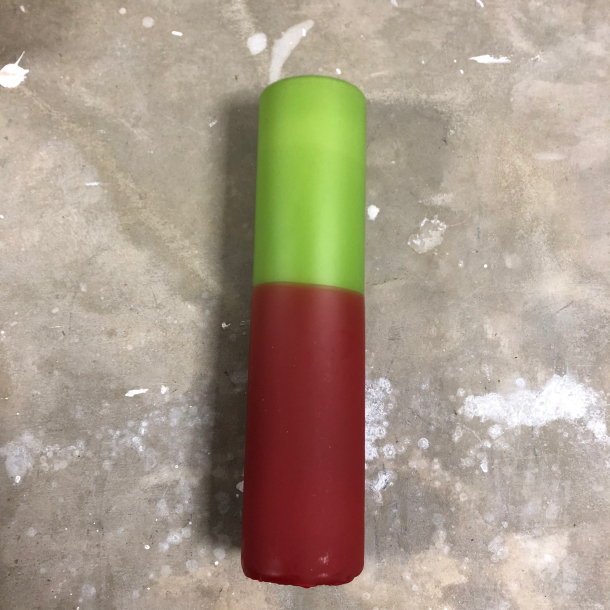 Hndlavede bloklys, grn/rdbrun