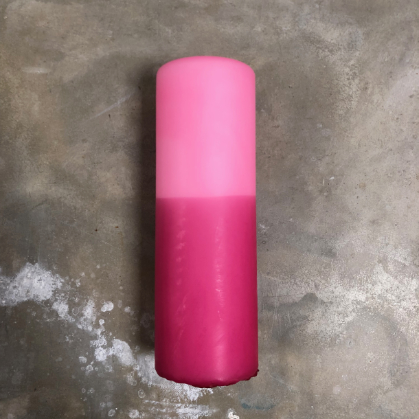 Hndlavede bloklys, lyserd/pink