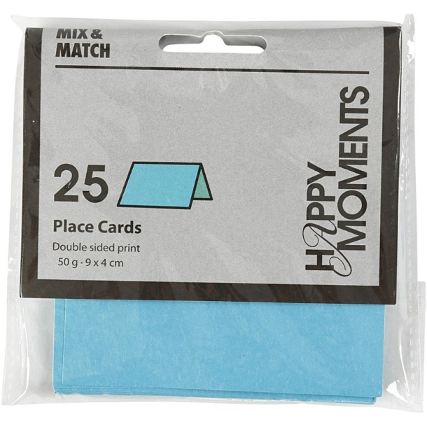Happy Moments, Bordkort, 25 stk., Turkis