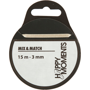 Happy Moments Satinbnd, 15 m, rhvid, 3 mm