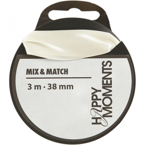 Happy Moments Satinbnd, 3 m, cream, 3,8 mm