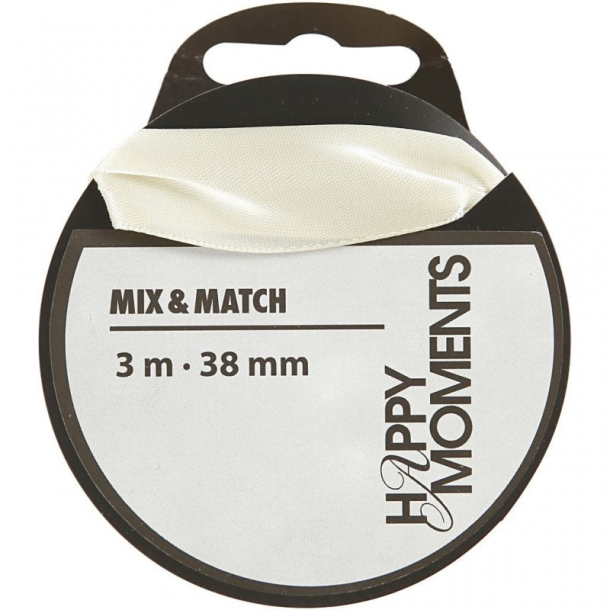 Happy Moments Satinbnd, 3 m, cream, 3,8 mm