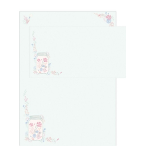 Hartung, Brevpapir med mason jar med blomster