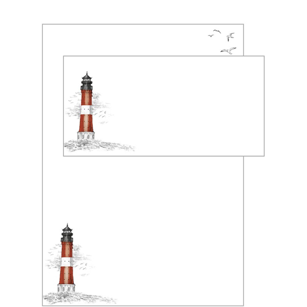 Hartung, Brevpapir med rdt fyrtrn og mger