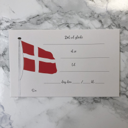 Hartung Invitation til fdselsdag, 5 stk., Flagstang