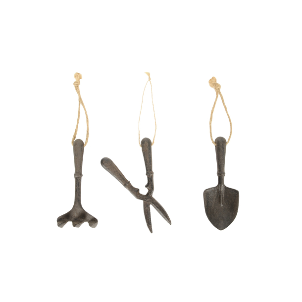 Haveredskaber til deco. 3 ass. stbejern