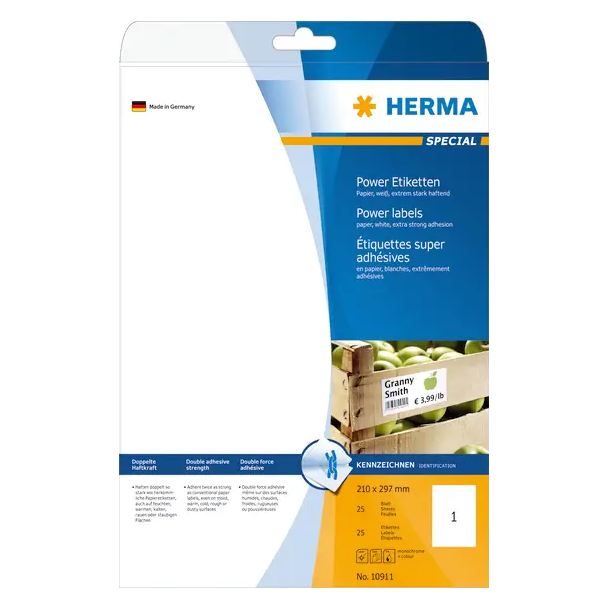 Herma etiket, 210x297 mm, hvid