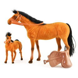 Hest med pels 30 cm + 14 cm