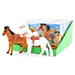 Hest med sadel, 14 cm