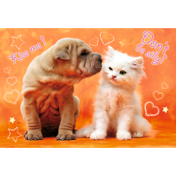 Hund &amp; kat, 100 brikker