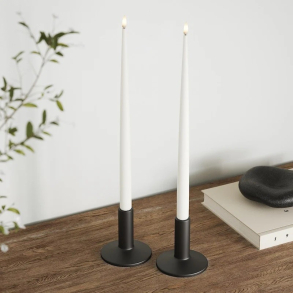 Hvide Kertelys med lak 38 cm, 2 stk (kunstige)