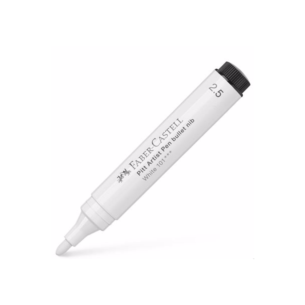 India ink Pitt Artist Pen Bullet Nib, hvid