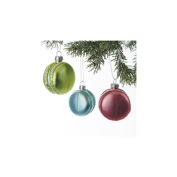 Julekugle, Macarons, glas, med snor