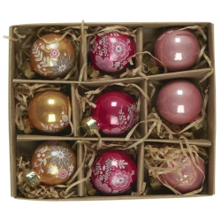 Julekugler med print, 9 stk. 