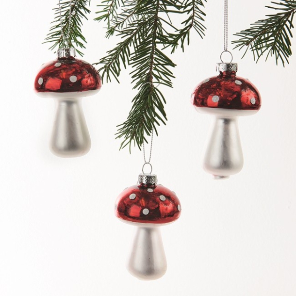 Julekugler, paddehatte, 3 stk.