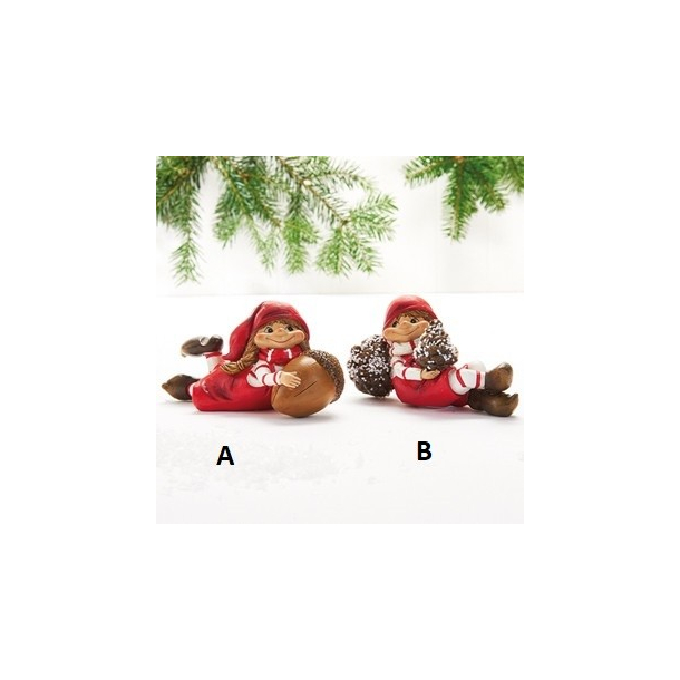 Julenisse, poly. liggende &ndash; 7X13cm