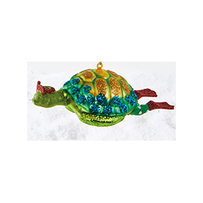 Juleophng Skildpadde i glas med snor, 14cm