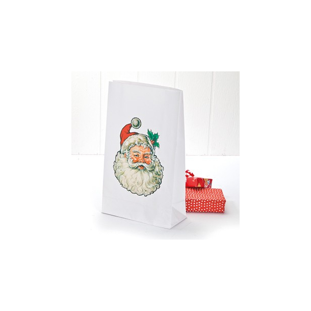 Julepose, hvid med Pobra julemandshoved &ndash; 31X18CM