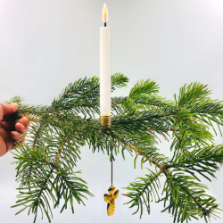 Juletrslys belagt med stearin 6 stk. (kunstige)