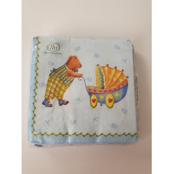 Kaffeservietter 20 stk, baby, bl, 2 motiver
