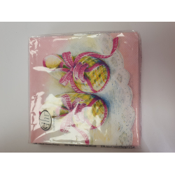 Kaffeservietter 20 stk, baby, rosa, 2 motiver sko og rangle