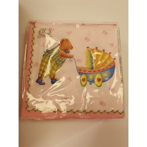 Kaffeservietter 20 stk, baby, rosa, 2 motiver